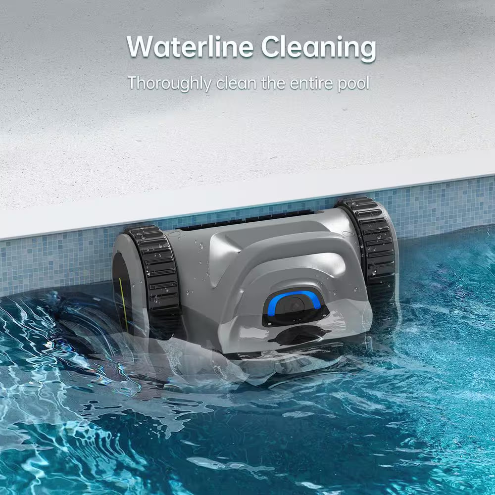 Robotic Pool Vacuum, Cordless Pool Vacuum Robot for above Ground and Inground Pools Wall Floor Waterline Cleaning