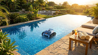 Robotic Pool Vacuum, Cordless Pool Vacuum Robot for above Ground and Inground Pools Wall Floor Waterline Cleaning — Lifestyle